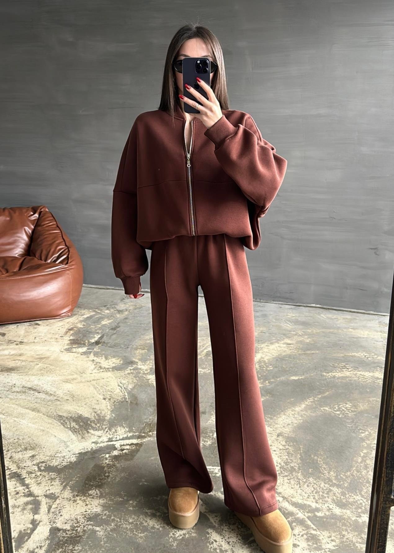 Önden Dikişli Şardonlu Takım ACI KAHVE