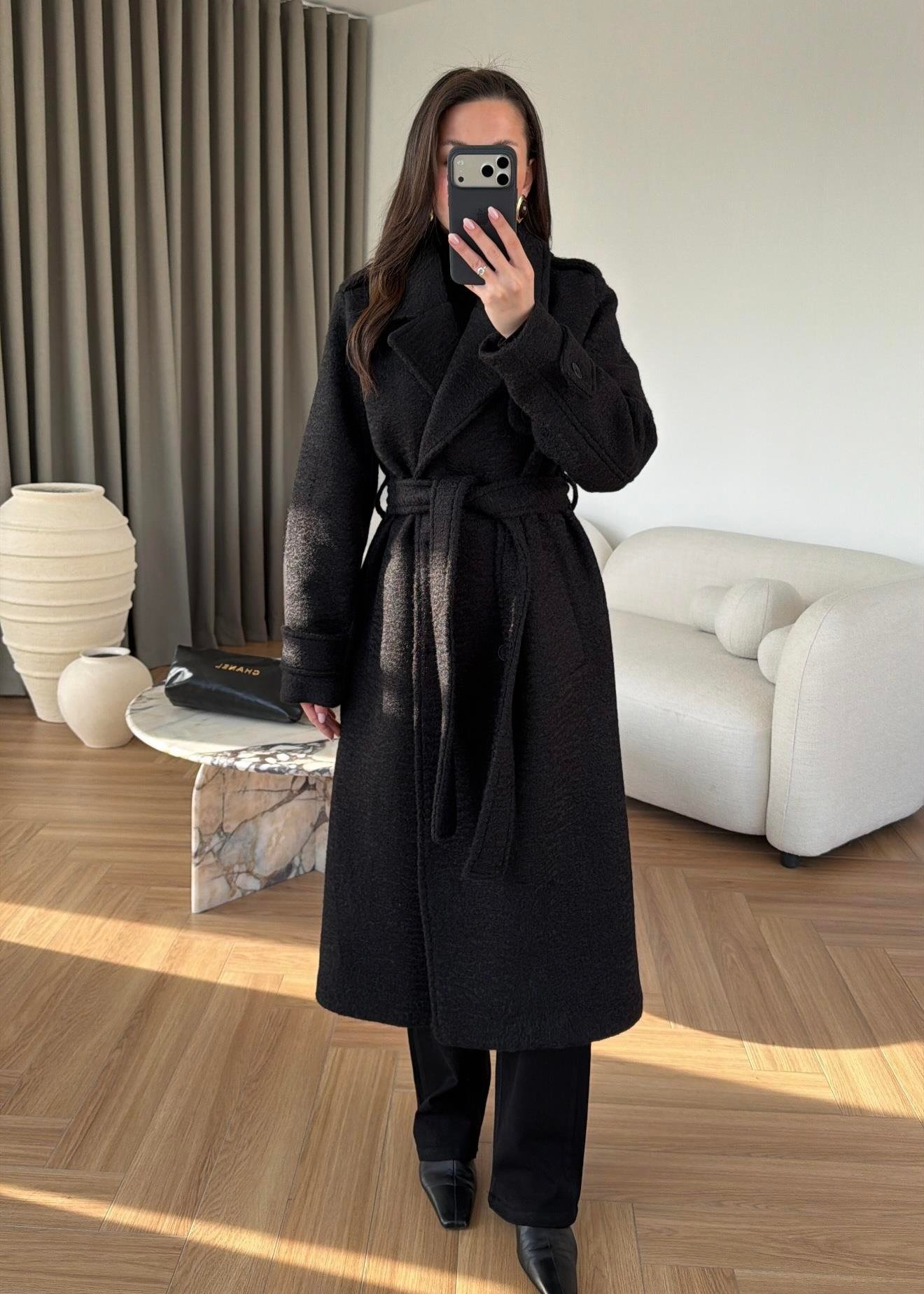 Buklet Kaşe Kaban SİYAH